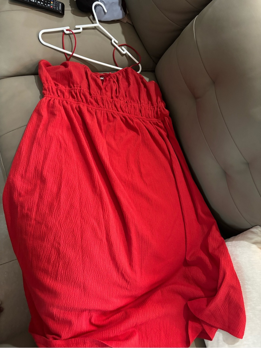 H&M Red Maxi Dress with Spaghetti Straps